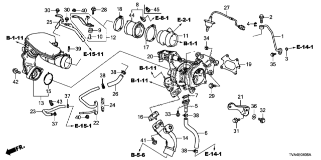 2019 Honda Accord Pipe B, Turbocharger Water Diagram for 19525-6B2-A00