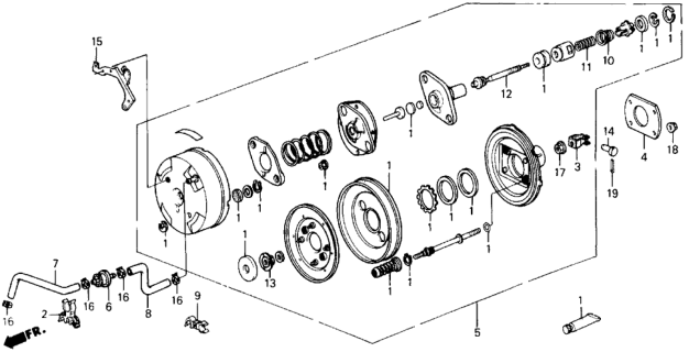 1988 Honda Prelude Tube A, Master Power Diagram for 46404-SF1-A00