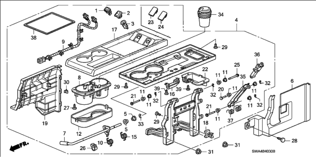 2011 Honda CR-V Mat Assy., Center Table *NH598L* (ATLAS GRAY) Diagram for 81171-SWA-A11ZD