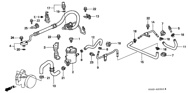 1999 Honda Civic Pipe, Power Steering Joint Return Diagram for 53737-S04-G50