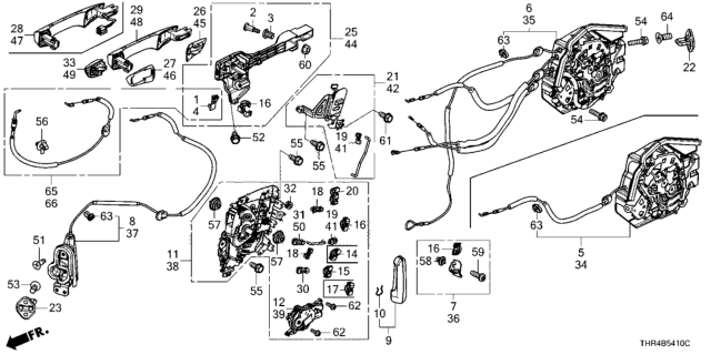 2020 Honda Odyssey Striker Assy., FR. Slide Door Latch Diagram for 72636-THR-A01