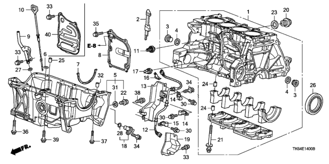 2011 Honda Fit Pan Assembly, Oil Diagram for 11200-RB0-J00