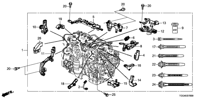 2020 Honda Civic Holder,Eng Harn(A Diagram for 32133-5AA-A00