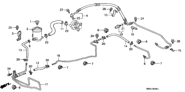 1998 Honda Accord Hose, Power Steering Feed (Driver Side) Diagram for 53713-S87-A04