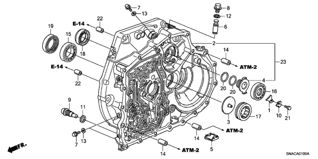 2011 Honda Civic AT Torque Converter Case Diagram