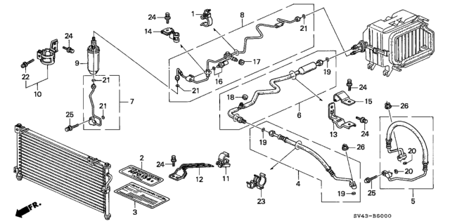 1994 Honda Accord Clamp, Tube (7.5-18.5) Diagram for 17437-PY3-901