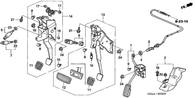 2006 Honda CR-V Pedal Diagram