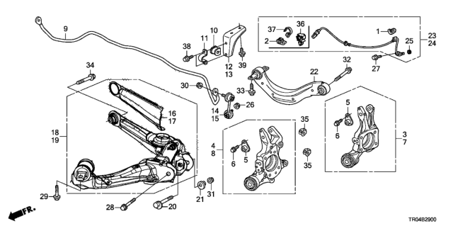 2012 Honda Civic Sensor Assembly, Right Rear Diagram for 57470-TR0-013