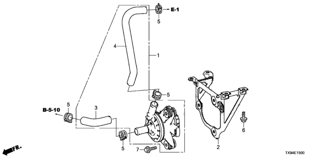 2013 Honda Fit EV Water Pump Kit, Electric Diagram for 06100-RDC-A00