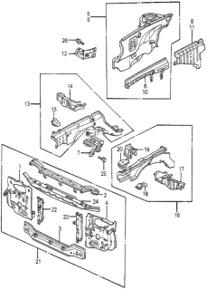 1983 Honda Accord Body Structure Components Diagram 1