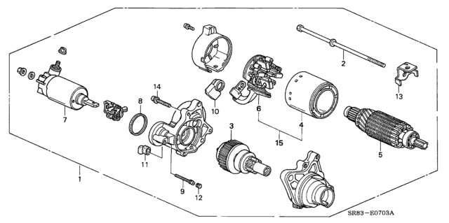 1995 Honda Civic Starter Motor Assembly (Sm-302-46) (Mitsuba) Diagram for 31200-P03-015