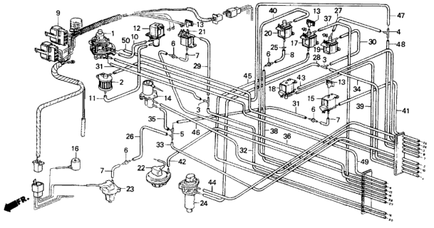 1984 Honda Civic Valve Assembly, Egr Control Diagram for 18740-PE0-664