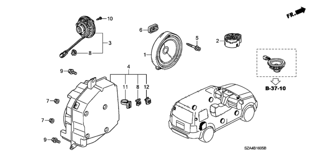 2014 Honda Pilot Speaker Assembly (17Cm) (Sdr) Diagram for 39120-SZA-A71
