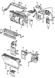 1984 Honda Accord Speedometer Components (Denso) Diagram