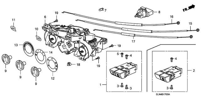 2007 Honda Fit Knob, Heater Control *NH674L* (Manual) (US MONO GRAY METALLIC) Diagram for 79581-SLN-A01ZC