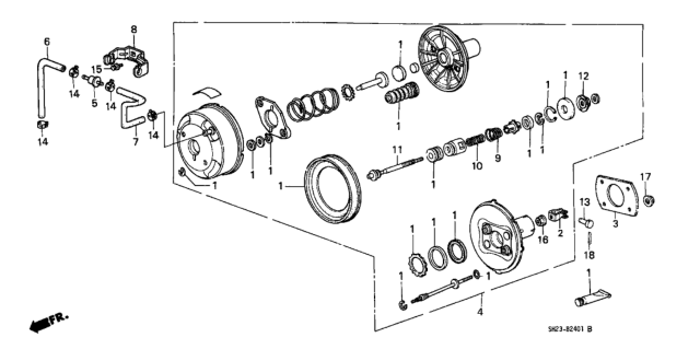 1988 Honda CRX Power Assembly, Master (7") Diagram for 46400-SH3-003
