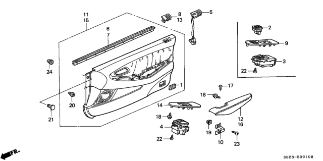 2001 Honda Accord Front Door Lining Diagram