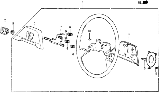 1984 Honda Civic Wheel, Steering (Black) Diagram for 53110-SB3-957ZA