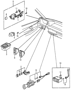 1985 Honda Accord Switch Assembly, Rear Defroster Diagram for 35500-SA5-771