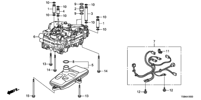 2014 Honda Civic AT Valve Body (CVT) Diagram