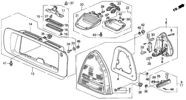 1994 Honda Prelude Taillight Diagram
