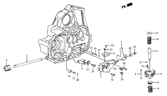 1987 Honda CRX MT Shift Arm - Shift Rod Diagram