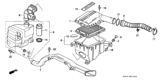 1989 Honda CRX Chamber, Resonator Diagram for 17246-PM8-A00