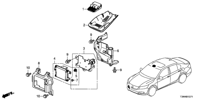2017 Honda Accord Hybrid Cover, Sensor Diagram for 36166-T2A-A01