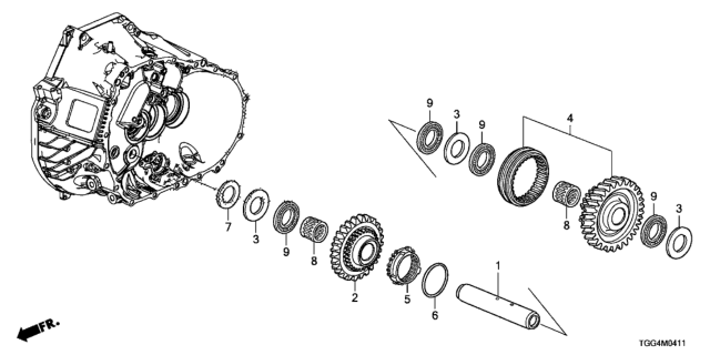 2020 Honda Civic Ring, Blocking (44MM) Diagram for 23642-PR8-010