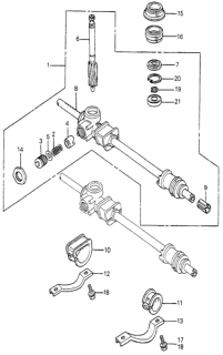 1983 Honda Accord Bracket A, Steering Rack Diagram for 53437-SA5-000