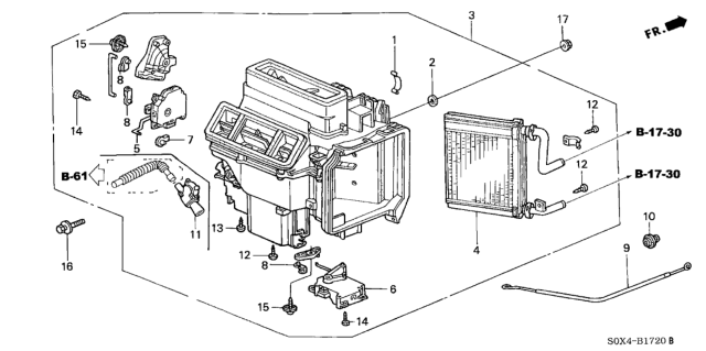 2004 Honda Odyssey Heater Unit Diagram for 79100-S0X-A41