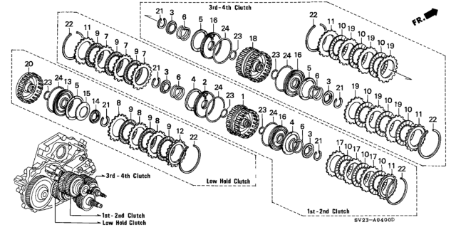 1996 Honda Accord Guide, Clutch (3-4) Diagram for 22651-P0X-701
