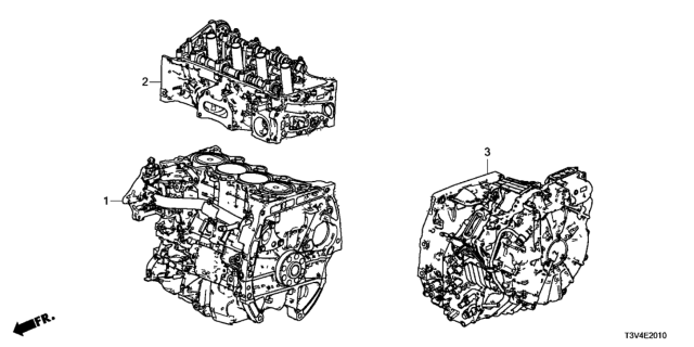 2014 Honda Accord Bare Transmission Assembly Diagram for 20041-5M4-A01