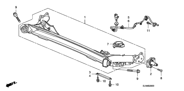 2007 Honda Fit Bracket, R. Support Trailing Arm Diagram for 52450-SAA-G00