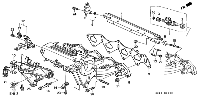 1999 Honda Civic Bolt, In. Manifold Stay Diagram for 90033-P2T-005