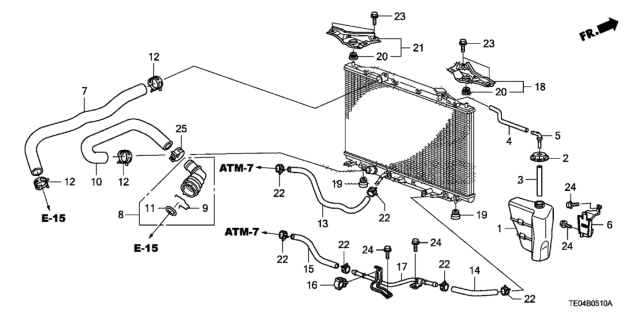 2010 Honda Accord Bracket, R. Radiator Mounting (Upper) Diagram for 74171-TA0-A00