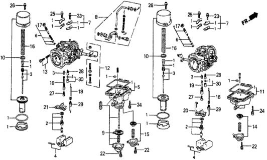 1987 Honda Prelude Screw Set Diagram for 16031-PC6-005
