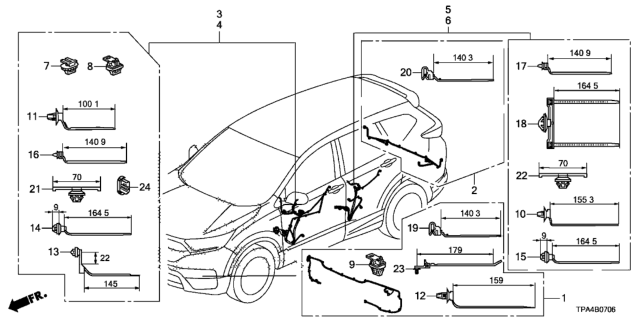2021 Honda CR-V Hybrid SUB-WIRE, RR Diagram for 32131-TLA-D02