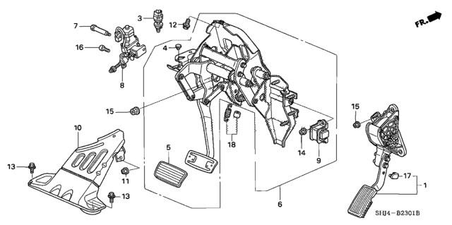 2008 Honda Odyssey Spring Assy., Pedal Return Diagram for 46530-SHJ-A81