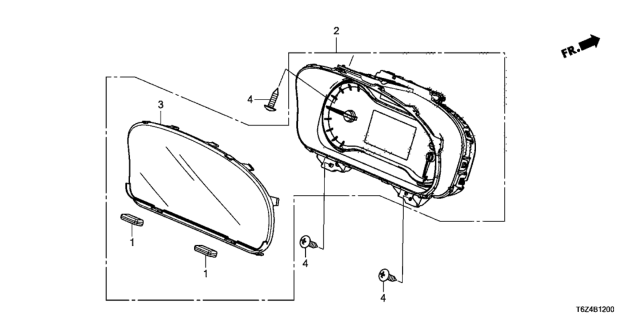 2020 Honda Ridgeline METER, COMBINATION Diagram for 78100-T6Z-A51