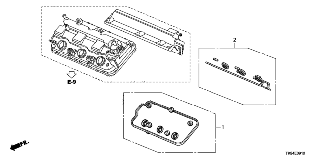2015 Honda Odyssey Head Cover Packing Set Diagram