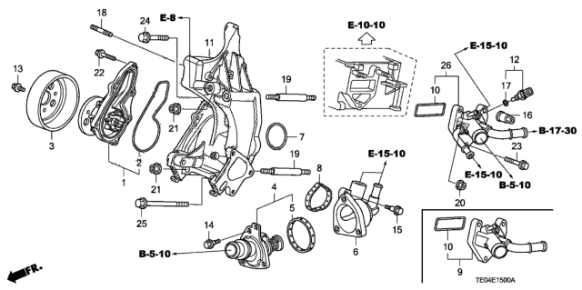 2010 Honda Accord Water Pump (L4) Diagram