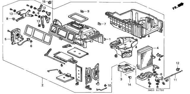 1991 Honda Accord Heater Unit (Denso) Diagram for 79100-SM5-A01