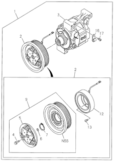 1999 Honda Passport Pulley, Magnet Clutch A/C (Ma Nual Control) Diagram for 8-97219-704-0