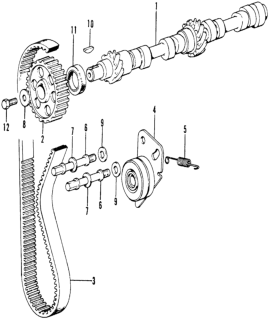 1974 Honda Civic Belt, Timing Diagram for 14400-634-014