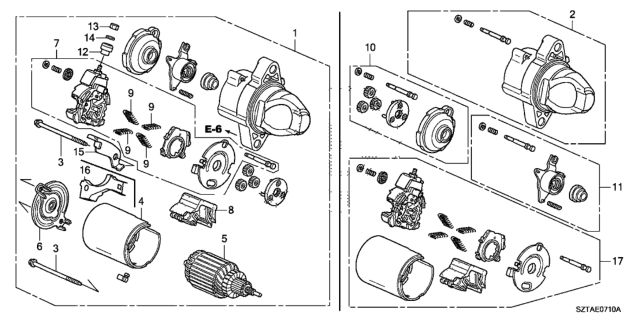 2015 Honda CR-Z Motor Assembly, Starter Diagram for 31200-RYS-014