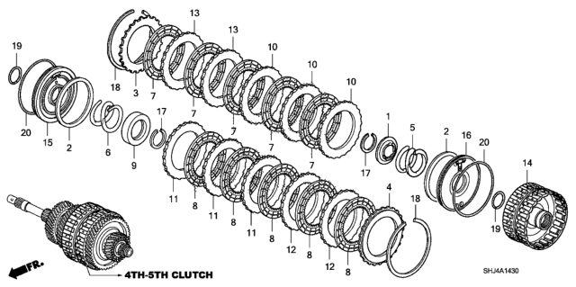 2010 Honda Odyssey AT Clutch (4th-5th) Diagram