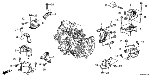2014 Honda Accord Engine Mounts Diagram