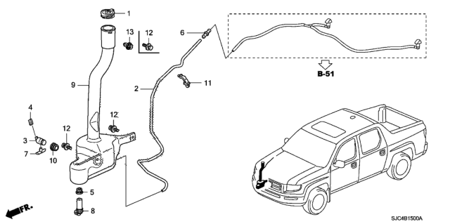 2008 Honda Ridgeline Bush, Level Sensor (Denso) Diagram for 76809-S84-C02