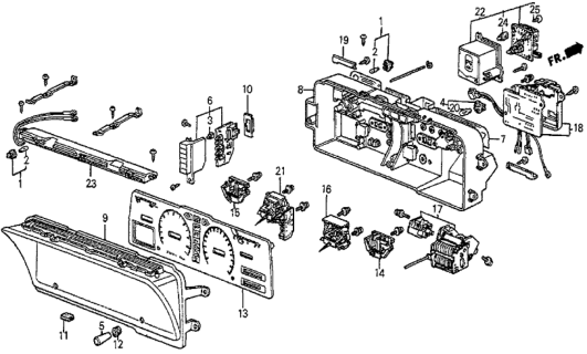 1984 Honda Prelude Meter Components Diagram